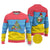 Aruba Christmas Ugly Christmas Sweater with Fish Christmas Tree Aruba Flag and Red Blue Yellow Tropical Pattern Design - Wonder Print Shop
