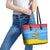 Aruba Christmas Leather Tote Bag with Fish Christmas Tree Aruba Flag and Red Blue Yellow Tropical Pattern Design - Wonder Print Shop