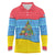 Aruba Christmas Long Sleeve Polo Shirt with Fish Christmas Tree Aruba Flag and Red Blue Yellow Tropical Pattern Design - Wonder Print Shop