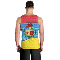 Aruba Christmas Men Tank Top with Fish Christmas Tree Aruba Flag and Red Blue Yellow Tropical Pattern Design - Wonder Print Shop
