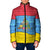 Aruba Christmas Padded Jacket with Fish Christmas Tree Aruba Flag and Red Blue Yellow Tropical Pattern Design - Wonder Print Shop