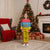 Aruba Christmas Pajama Set with Fish Christmas Tree Aruba Flag and Red Blue Yellow Tropical Pattern Design - Wonder Print Shop