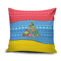 Aruba Christmas Pillow Cover with Fish Christmas Tree Aruba Flag and Red Blue Yellow Tropical Pattern Design - Wonder Print Shop