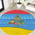Aruba Christmas Round Carpet with Fish Christmas Tree Aruba Flag and Red Blue Yellow Tropical Pattern Design - Wonder Print Shop