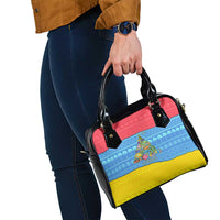 Aruba Christmas Shoulder Handbag with Fish Christmas Tree Aruba Flag and Red Blue Yellow Tropical Pattern Design - Wonder Print Shop