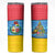 Aruba Christmas Skinny Tumbler with Fish Christmas Tree Aruba Flag and Red Blue Yellow Tropical Pattern Design - Wonder Print Shop