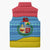 Aruba Christmas Sleeveless Puffer Jacket with Fish Christmas Tree Aruba Flag and Red Blue Yellow Tropical Pattern Design - Wonder Print Shop