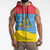 Aruba Christmas Sleeveless Zip Hoodie with Fish Christmas Tree Aruba Flag and Red Blue Yellow Tropical Pattern Design - Wonder Print Shop