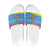 Aruba Christmas Slide Sandals with Fish Christmas Tree Aruba Flag and Red Blue Yellow Tropical Pattern Design - Wonder Print Shop