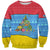 Aruba Christmas Sweatshirt with Fish Christmas Tree Aruba Flag and Red Blue Yellow Tropical Pattern Design - Wonder Print Shop
