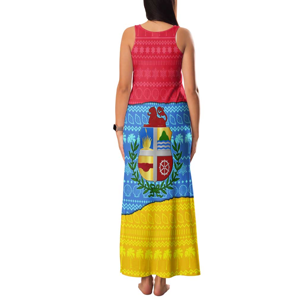Aruba Christmas Tank Maxi Dress with Fish Christmas Tree Aruba Flag and Red Blue Yellow Tropical Pattern Design - Wonder Print Shop
