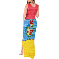 Aruba Christmas Tank Maxi Dress with Fish Christmas Tree Aruba Flag and Red Blue Yellow Tropical Pattern Design - Wonder Print Shop