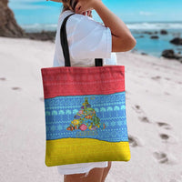Aruba Christmas Tote Bag with Fish Christmas Tree Aruba Flag and Red Blue Yellow Tropical Pattern Design - Wonder Print Shop