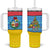 Aruba Christmas Tumbler With Handle with Fish Christmas Tree Aruba Flag and Red Blue Yellow Tropical Pattern Design - Wonder Print Shop
