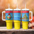 Aruba Christmas Tumbler With Handle with Fish Christmas Tree Aruba Flag and Red Blue Yellow Tropical Pattern Design - Wonder Print Shop