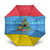 Aruba Christmas Umbrella with Fish Christmas Tree Aruba Flag and Red Blue Yellow Tropical Pattern Design - Wonder Print Shop