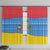 Aruba Christmas Window Curtain with Fish Christmas Tree Aruba Flag and Red Blue Yellow Tropical Pattern Design - Wonder Print Shop