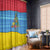 Aruba Christmas Window Curtain with Fish Christmas Tree Aruba Flag and Red Blue Yellow Tropical Pattern Design - Wonder Print Shop