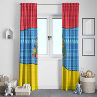 Aruba Christmas Window Curtain with Fish Christmas Tree Aruba Flag and Red Blue Yellow Tropical Pattern Design - Wonder Print Shop