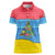 Aruba Christmas Women Polo Shirt with Fish Christmas Tree Aruba Flag and Red Blue Yellow Tropical Pattern Design - Wonder Print Shop
