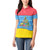 Aruba Christmas Women Polo Shirt with Fish Christmas Tree Aruba Flag and Red Blue Yellow Tropical Pattern Design - Wonder Print Shop