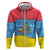 Aruba Christmas Zip Hoodie with Fish Christmas Tree Aruba Flag and Red Blue Yellow Tropical Pattern Design - Wonder Print Shop