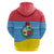 Aruba Christmas Zip Hoodie with Fish Christmas Tree Aruba Flag and Red Blue Yellow Tropical Pattern Design - Wonder Print Shop