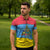 Aruba Christmas Zipper Polo Shirt with Fish Christmas Tree Aruba Flag and Red Blue Yellow Tropical Pattern Design - Wonder Print Shop