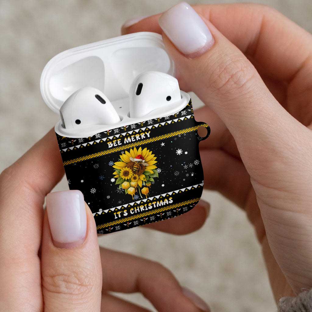 Bee Merry Its Time Christmas AirPods Case Xmas Holiday Patterns - Wonder Print Shop