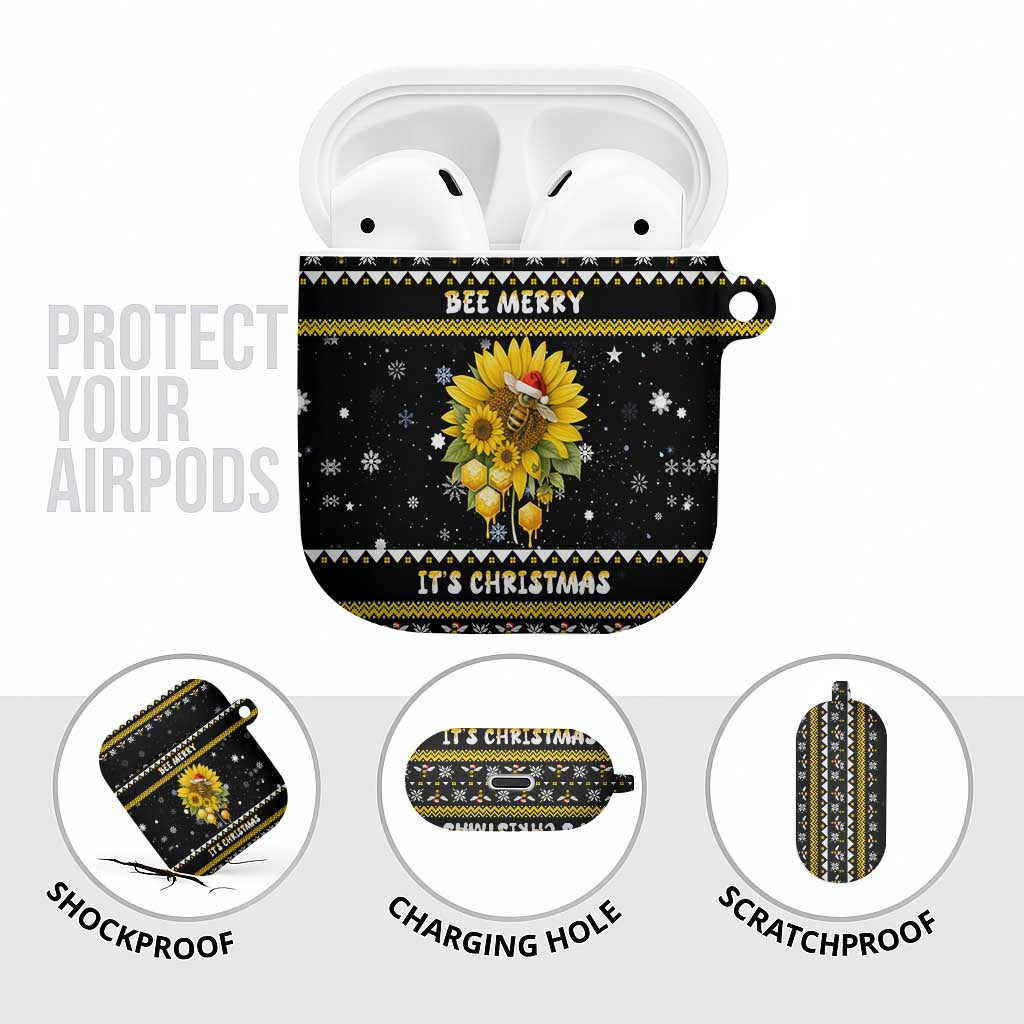 Bee Merry Its Time Christmas AirPods Case Xmas Holiday Patterns - Wonder Print Shop