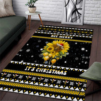 Bee Merry Its Time Christmas Area Rug Xmas Holiday Patterns - Wonder Print Shop