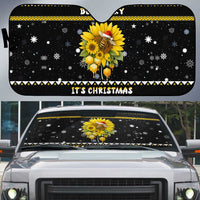 Bee Merry Its Time Christmas Auto Sun Shade Xmas Holiday Patterns - Wonder Print Shop