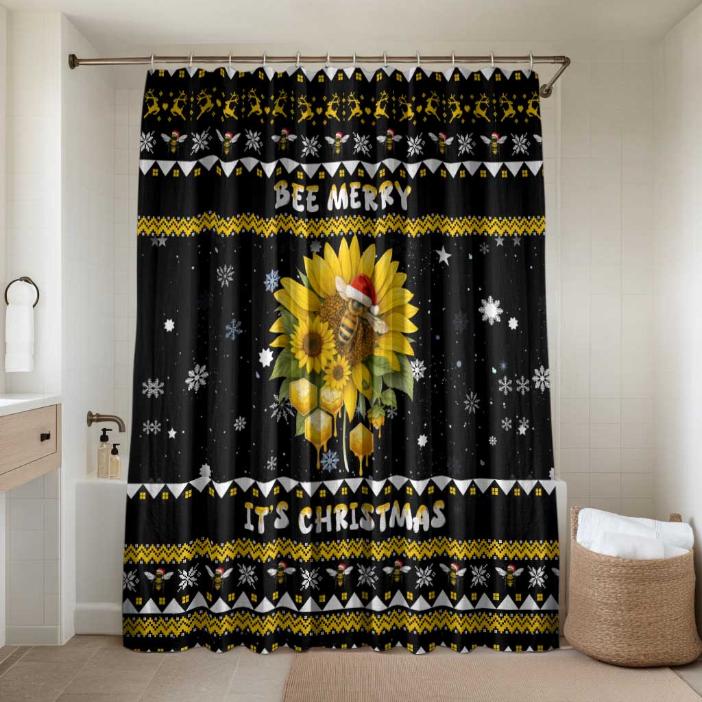 Bee Merry Its Time Christmas Bathroom Set Xmas Holiday Patterns - Wonder Print Shop
