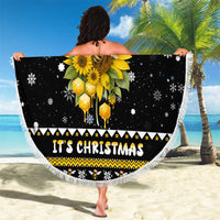 Bee Merry Its Time Christmas Beach Blanket Xmas Holiday Patterns - Wonder Print Shop