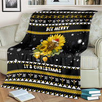Bee Merry Its Time Christmas Blanket Xmas Holiday Patterns - Wonder Print Shop