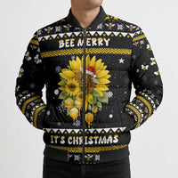 Bee Merry Its Time Christmas Bomber Puffer Jacket Xmas Holiday Patterns - Wonder Print Shop