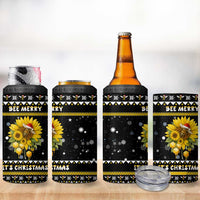 Bee Merry Its Time Christmas 4 in 1 Can Cooler Tumbler Xmas Holiday Patterns - Wonder Print Shop