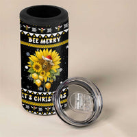 Bee Merry Its Time Christmas 4 in 1 Can Cooler Tumbler Xmas Holiday Patterns - Wonder Print Shop