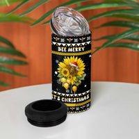 Bee Merry Its Time Christmas 4 in 1 Can Cooler Tumbler Xmas Holiday Patterns - Wonder Print Shop