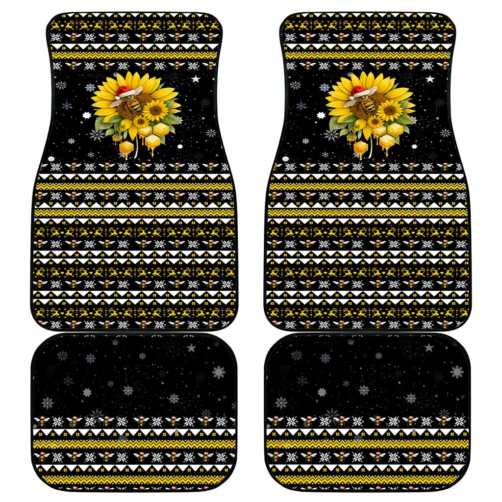 Bee Merry Its Time Christmas Car Mats Xmas Holiday Patterns - Wonder Print Shop