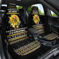 Bee Merry Its Time Christmas Car Seat Cover Xmas Holiday Patterns - Wonder Print Shop