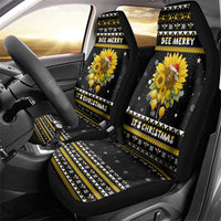 Bee Merry Its Time Christmas Car Seat Cover Xmas Holiday Patterns - Wonder Print Shop