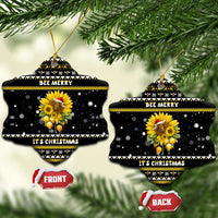 Bee Merry Its Time Christmas Ceramic Ornament Xmas Holiday Patterns - Wonder Print Shop
