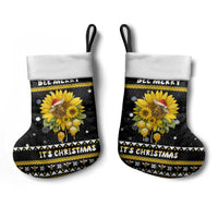 Bee Merry Its Time Christmas Stocking Xmas Holiday Patterns - Wonder Print Shop