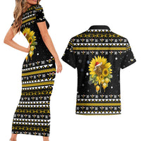 Bee Merry Its Time Christmas Couples Matching Short Sleeve Bodycon Dress and Hawaiian Shirt Xmas Holiday Patterns - Wonder Print Shop