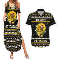 Bee Merry Its Time Christmas Couples Matching Summer Maxi Dress and Hawaiian Shirt Xmas Holiday Patterns - Wonder Print Shop