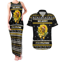 Bee Merry Its Time Christmas Couples Matching Tank Maxi Dress and Hawaiian Shirt Xmas Holiday Patterns - Wonder Print Shop