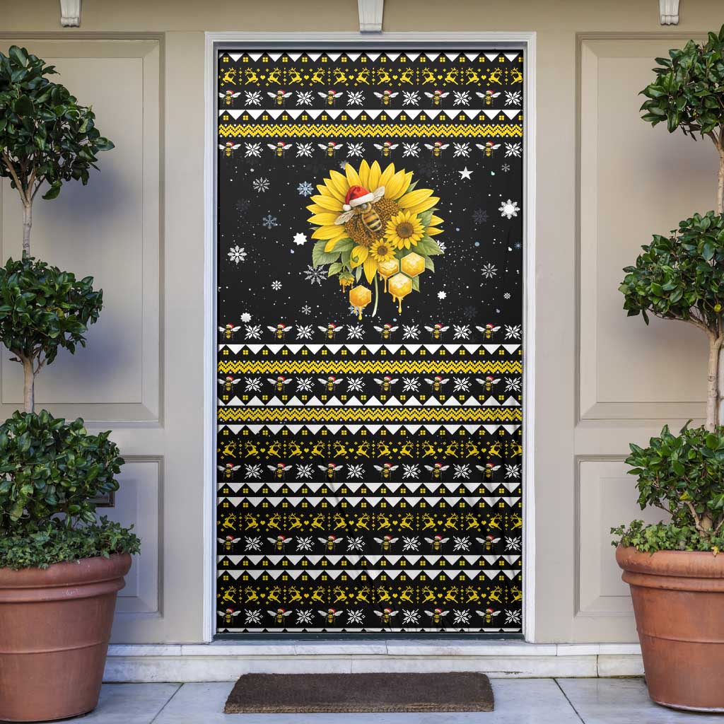 Bee Merry Its Time Christmas Door Cover Xmas Holiday Patterns - Wonder Print Shop