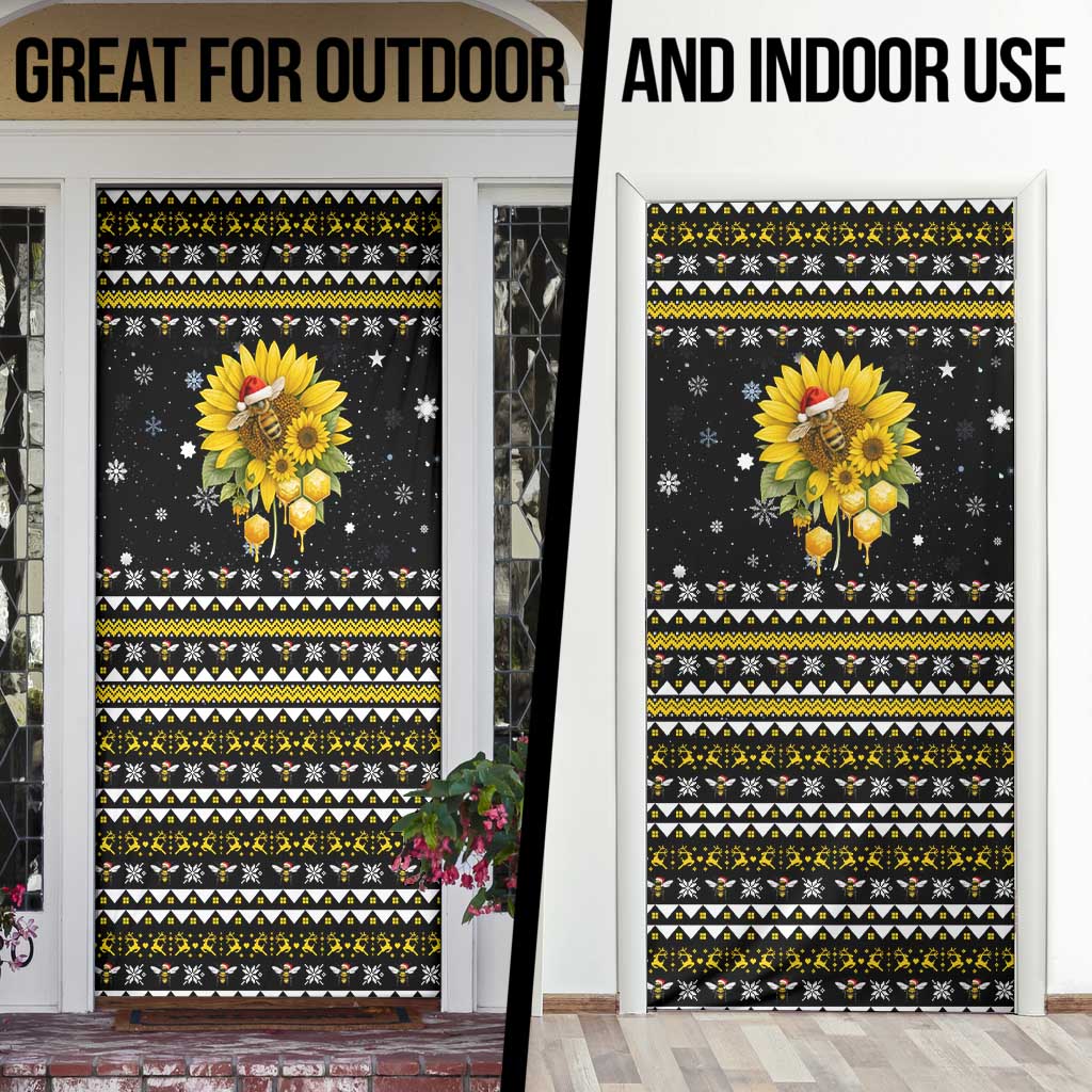 Bee Merry Its Time Christmas Door Cover Xmas Holiday Patterns - Wonder Print Shop