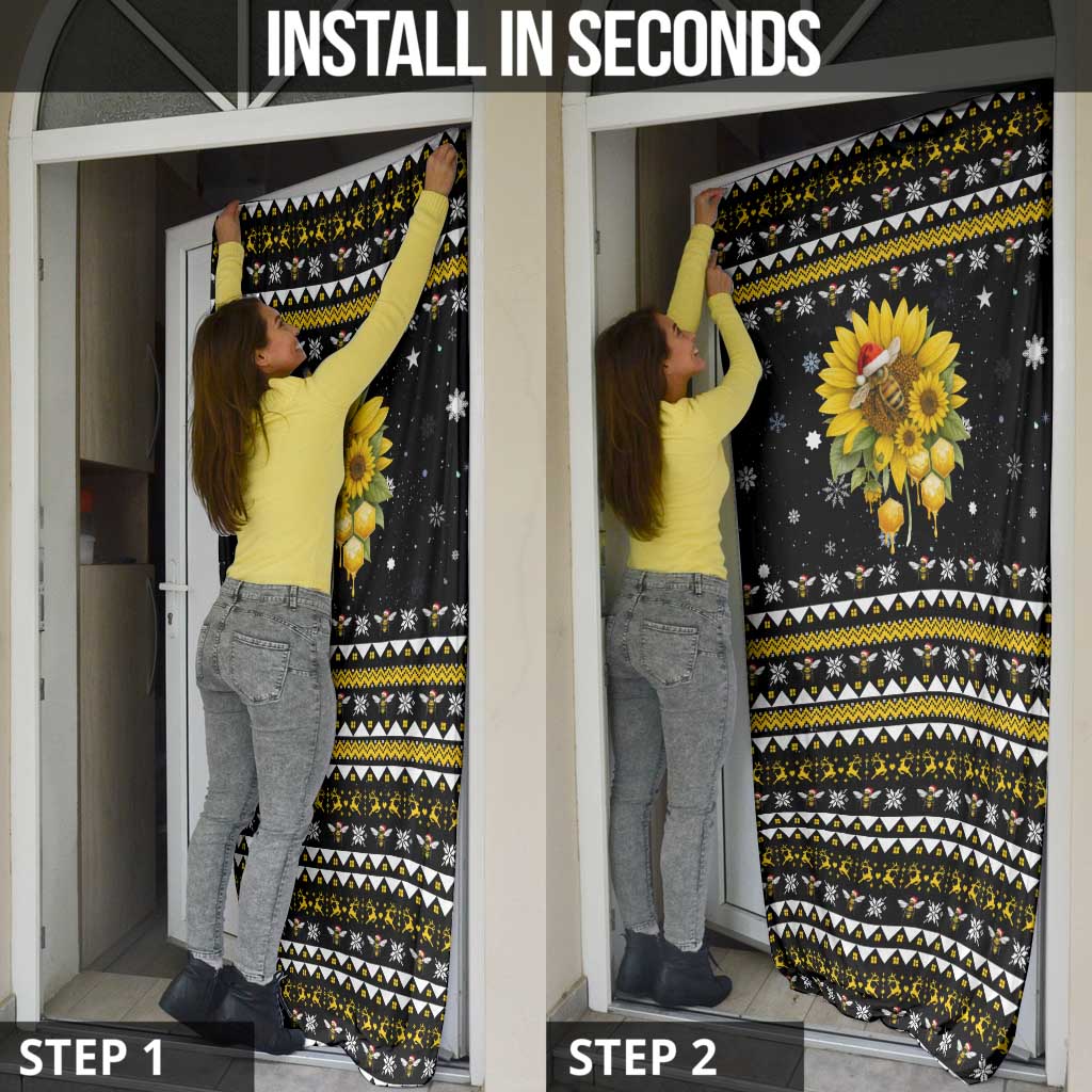 Bee Merry Its Time Christmas Door Cover Xmas Holiday Patterns - Wonder Print Shop